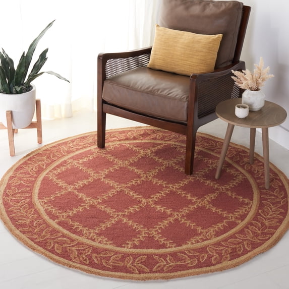 Safavieh Chelsea Alecia Geometric Area Rug, Rust/Gold, 3' x 3' Round