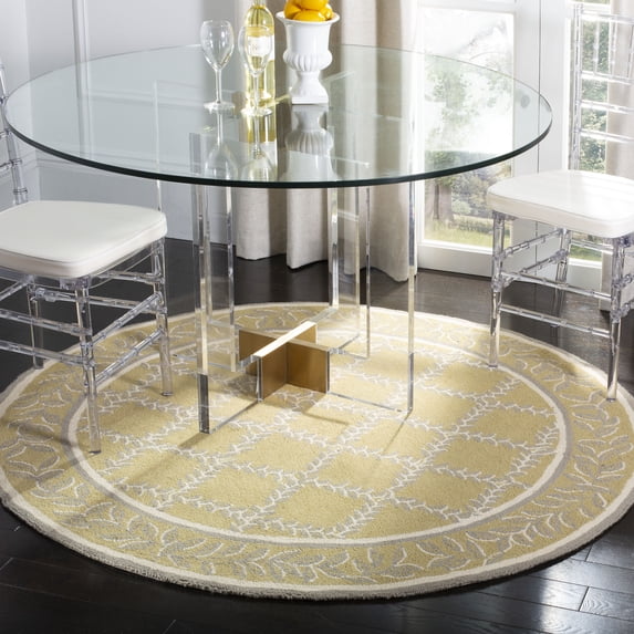 Safavieh Chelsea Alecia Geometric Area Rug, Yellow/Gray, 5'6" x 5'6" Round