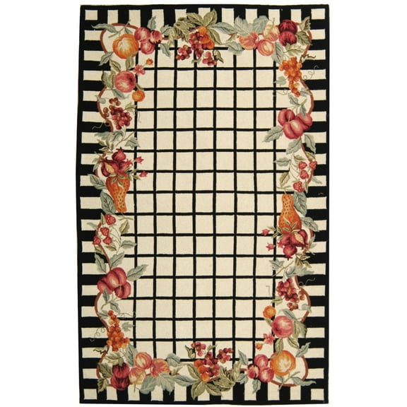 SAFAVIEH Chelsea Anabella Bordered Area Rug, Ivory/Black, 6' x 9'
