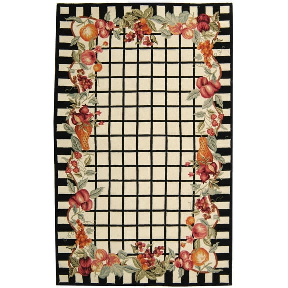SAFAVIEH Chelsea Anabella Bordered Area Rug, Ivory/Black, 9' x 12'