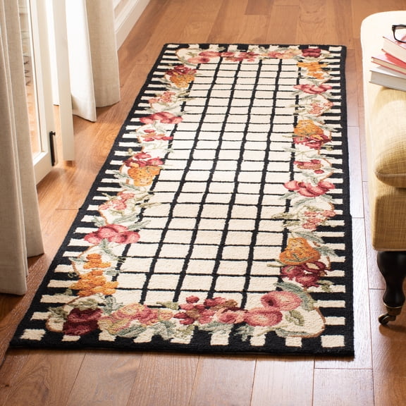 Safavieh Chelsea Anabella Bordered Runner Rug, Ivory/Black, 2'6" x 12'