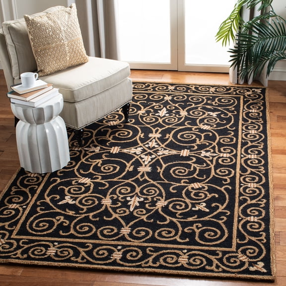 Safavieh Chelsea Aragon Oriental Wool Area Rug, Black, 5'3" x 8'3"
