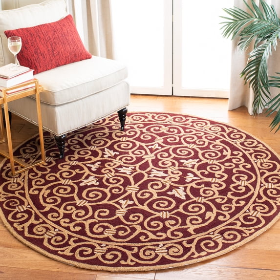 Safavieh Chelsea Aragon Oriental Wool Area Rug, Burgundy, 8' x 8' Round