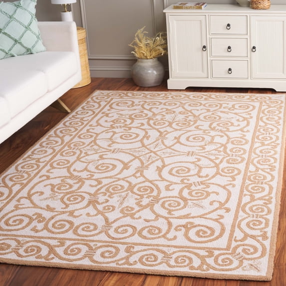 Safavieh Chelsea Aragon Oriental Wool Area Rug, Ivory/Gold, 6' x 9'