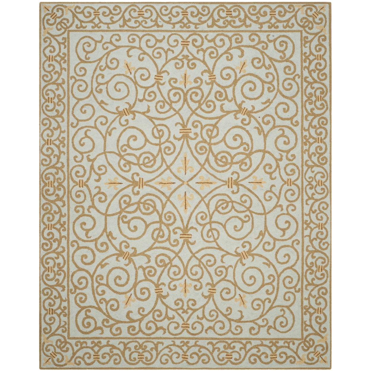 Handmade Light Blue Wool Rectangular Tufted Area Rug