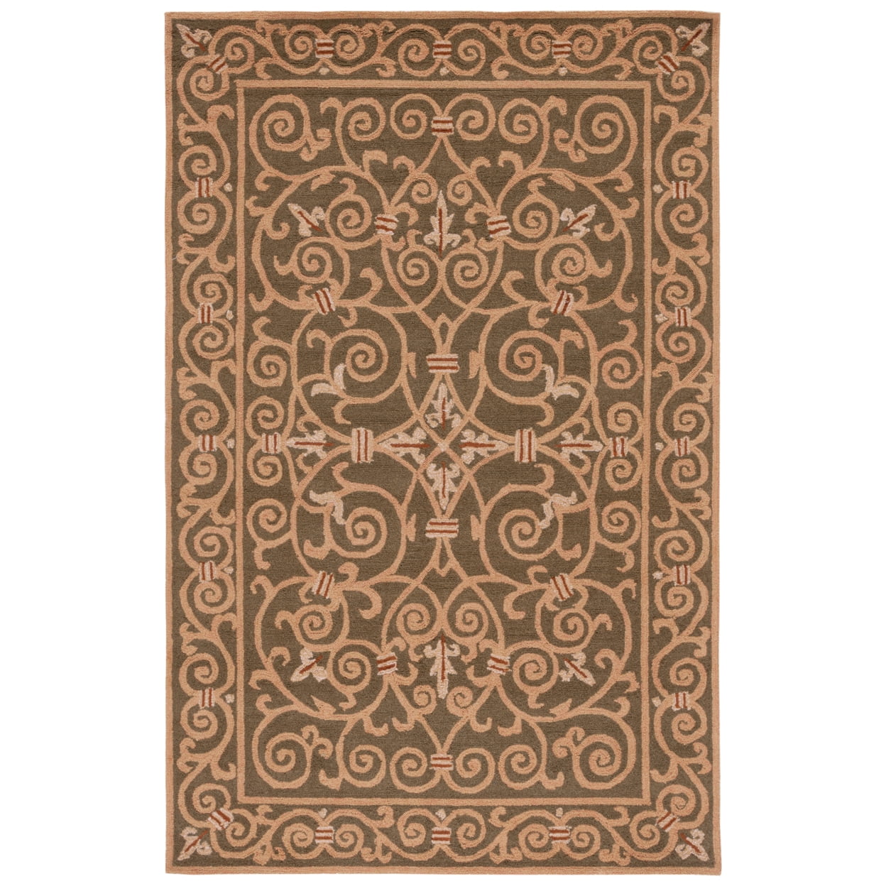 Chelsea Hand Hooked Light Green Wool Floral Area Rug