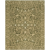 SAFAVIEH Chelsea Aragon Geometric Borders Wool Area Rug, Light Green, 7'9" x 9'9"
