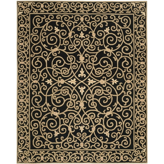 SAFAVIEH Chelsea Aragon Oriental Wool Area Rug, Black, 10' x 14'