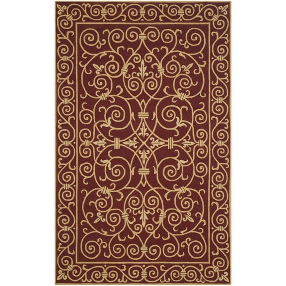 SAFAVIEH Chelsea Aragon Oriental Wool Area Rug, Burgundy, 7'6" x 9'6" Oval