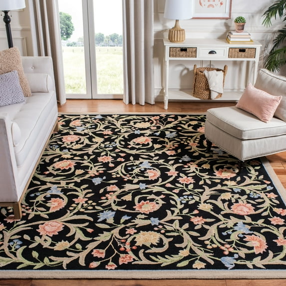 Safavieh Chelsea Baxter Bordered Wool Area Rug, Black, 10' x 14'
