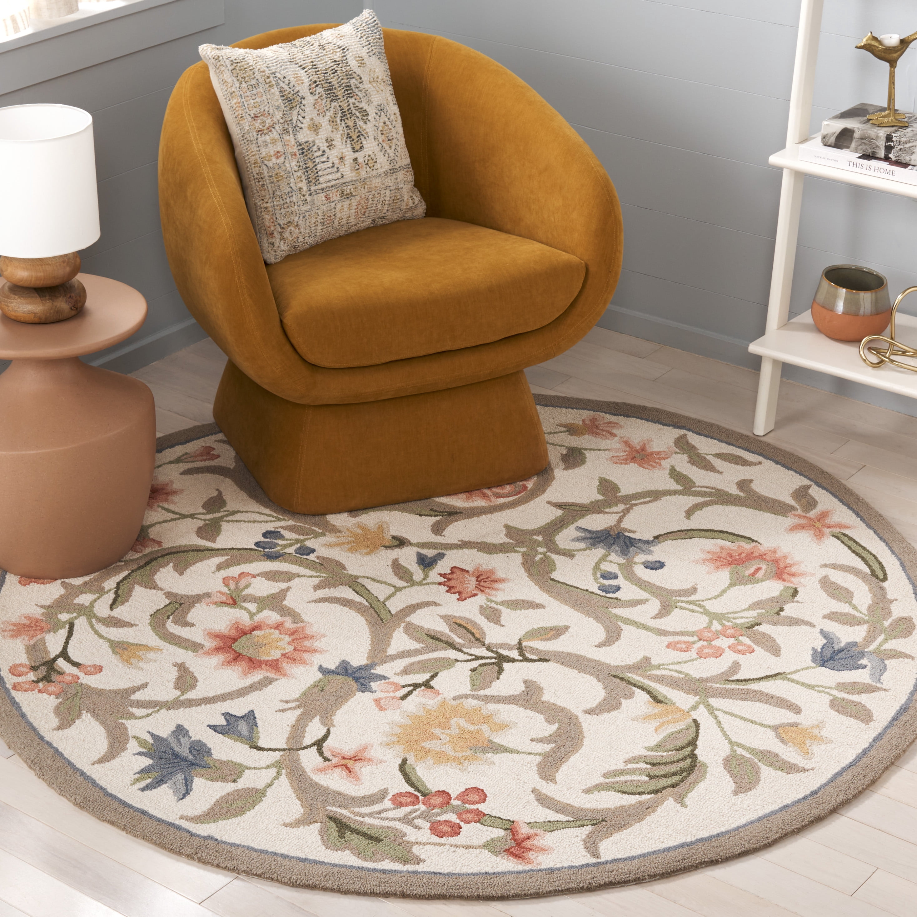 Safavieh Chelsea Baxter Bordered Wool Area Rug, Ivory, 10' x 10' Round
