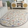 thumbnail image 1 of Safavieh Chelsea Baxter Bordered Wool Area Rug, Ivory, 3' x 5' Oval, 1 of 13