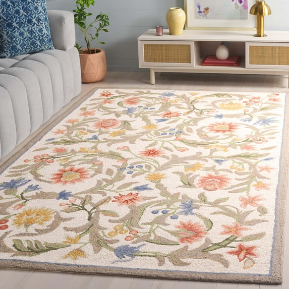 Safavieh Chelsea Baxter Bordered Wool Area Rug, Ivory, 4' x 4' Square
