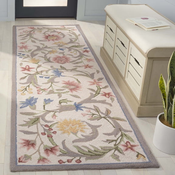 Safavieh Chelsea Baxter Bordered Wool Runner Rug, Ivory, 2'6" x 14'