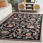 Safavieh Chelsea Baxter Bordered Wool Area Rug, Black, 1'8" x 2'6"