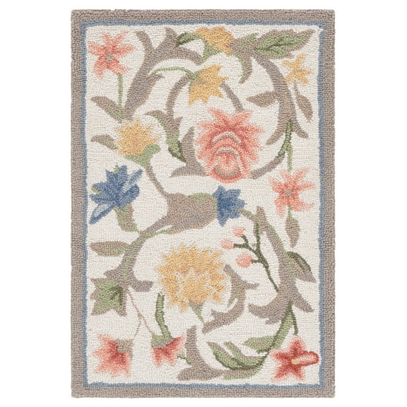 SAFAVIEH Chelsea Baxter Bordered Wool Area Rug, Ivory, 1'8" x 2'6"