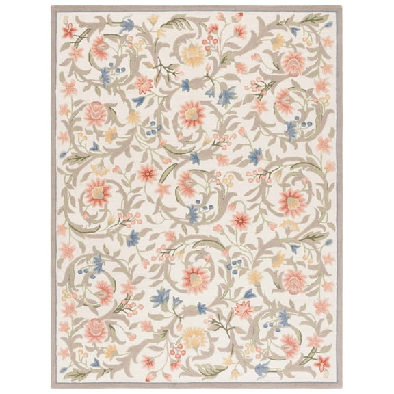 SAFAVIEH Chelsea Baxter Bordered Wool Area Rug, Ivory, 8' x 10'