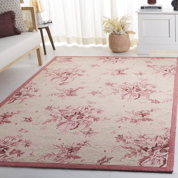 Safavieh Chelsea Benedict Bordered Area Rug, Ivory/Rose, 1'8" x 2'6"
