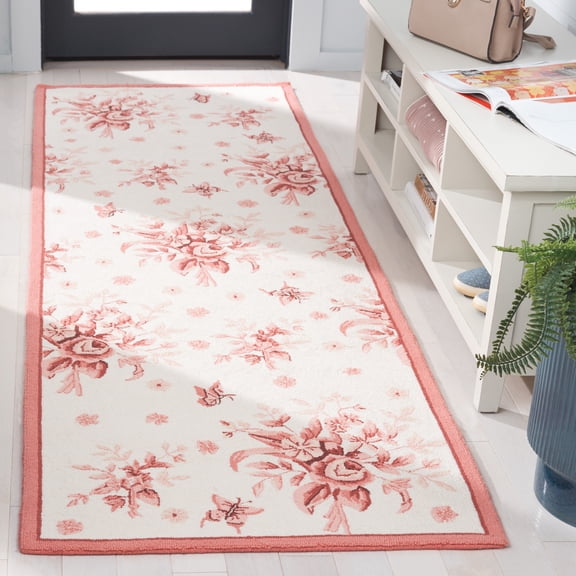Safavieh Chelsea Benedict Bordered Runner Rug, Ivory/Rose, 2'6" x 8'