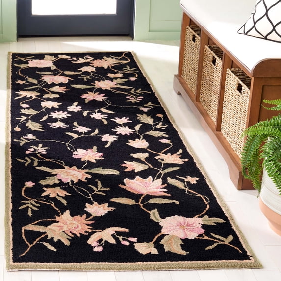 Safavieh Chelsea Beryl Bordered Wool Runner Rug, Black, 2'6" x 6'