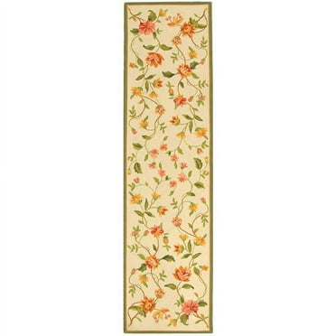SAFAVIEH Chelsea Beryl Floral Wool Runner Rug, Ivory, 2'6" x 10'
