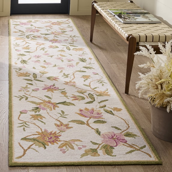Safavieh Chelsea Beryl Bordered Wool Runner Rug, Ivory, 2'6" x 12'