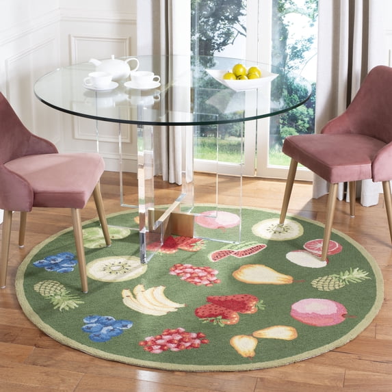 Safavieh Chelsea Brittania Bordered Area Rug, Hunter Green, 4' x 4' Round