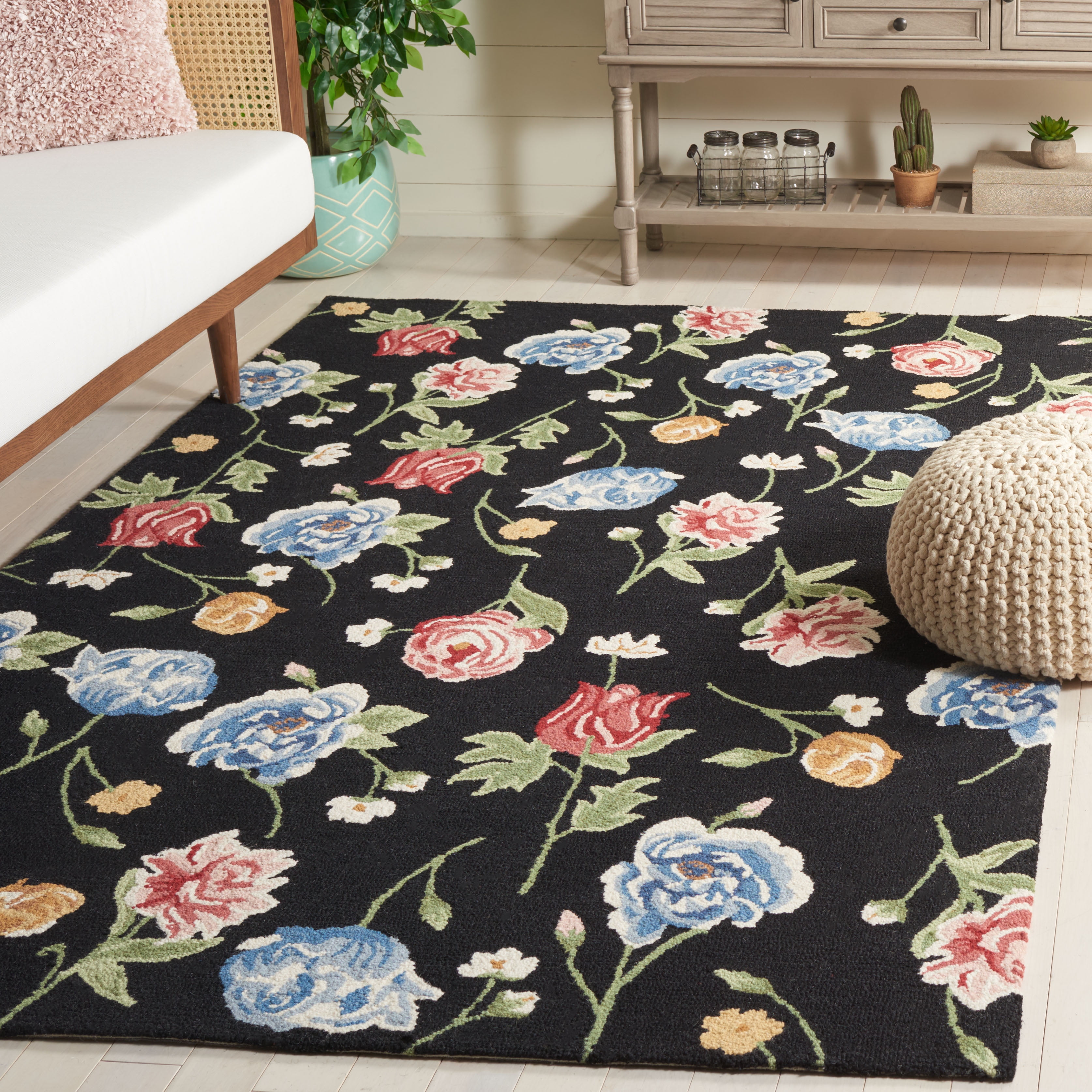 Safavieh Chelsea Cami Floral Area Rug, Black/Red, 8' x 10'