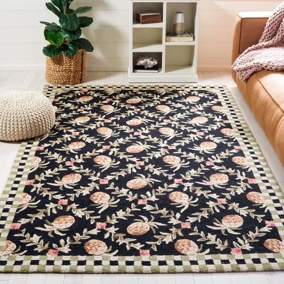 Safavieh Chelsea Candelario Bordered Area Rug, Black/Ivory, 5'3" x 8'3"
