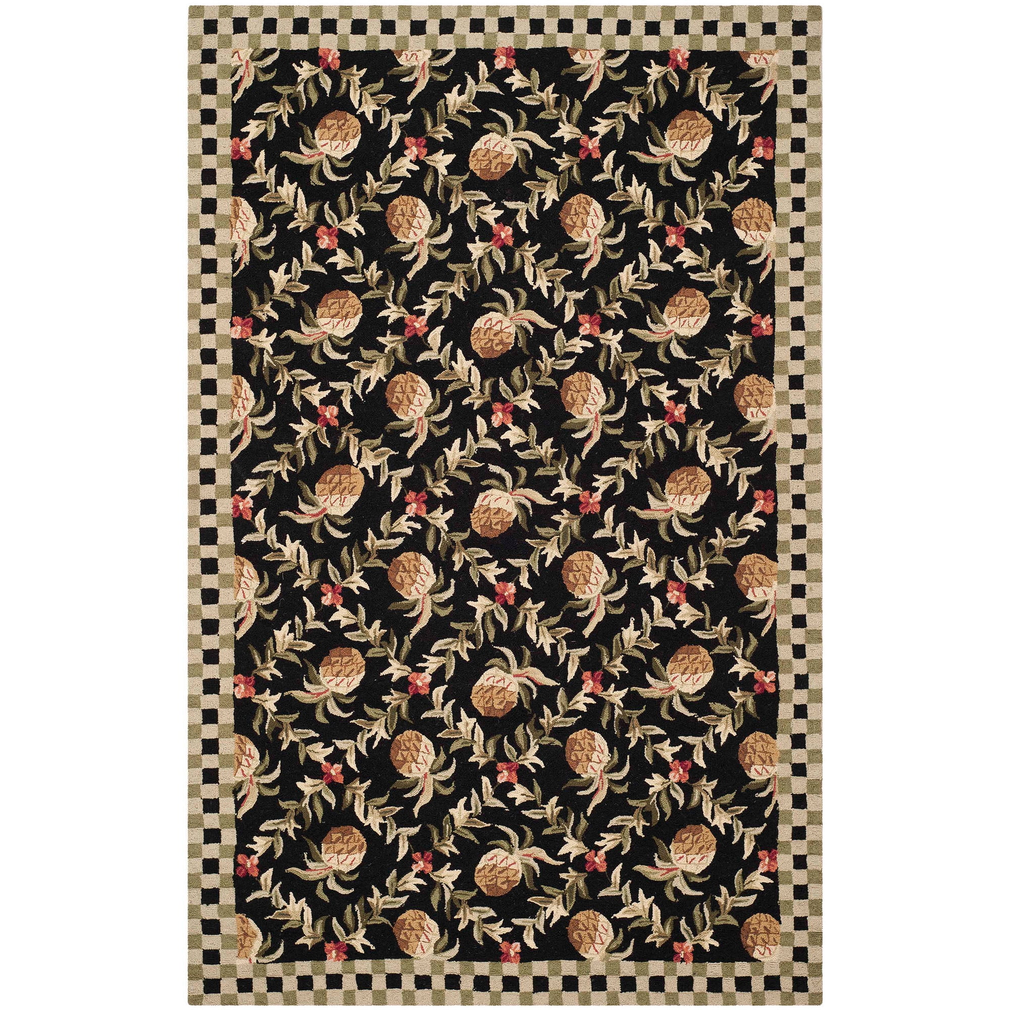 Chelsea Black and Ivory Hand Hooked Wool Area Rug