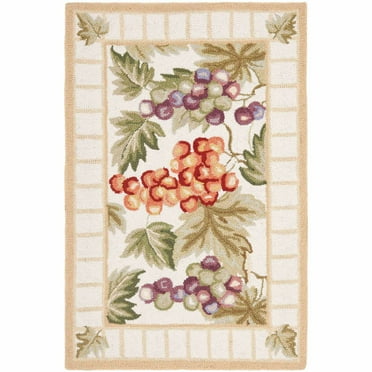 SAFAVIEH Chelsea Carmelo Floral Wool Area Rug, Ivory, 1'8" x 2'6"