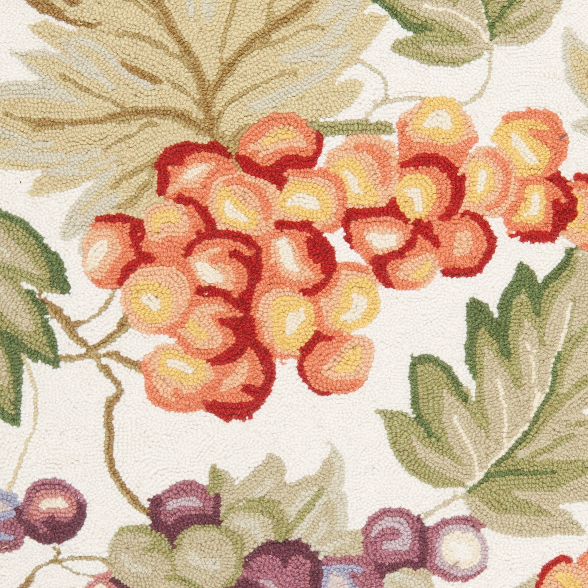 Ivory Floral Hand-Knotted Wool Area Rug 2'6" x 5'