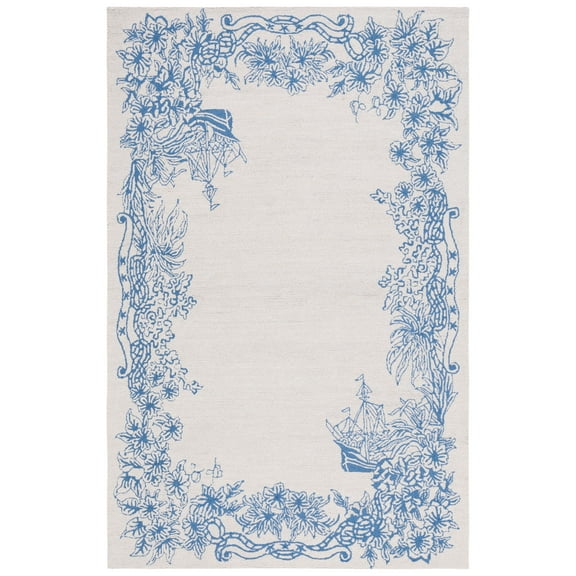 SAFAVIEH Chelsea Chauncey Floral Area Rug, Blue/Grey, 8' x 10'