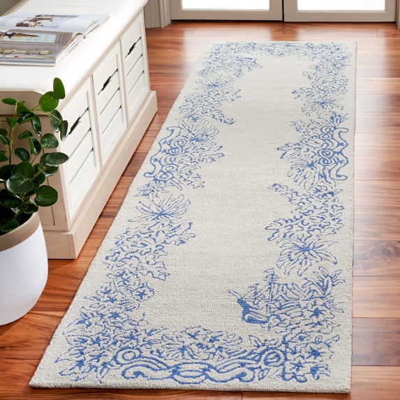 Safavieh Chelsea Chauncey Floral Runner Rug, Blue/Gray, 2'3" x 8'