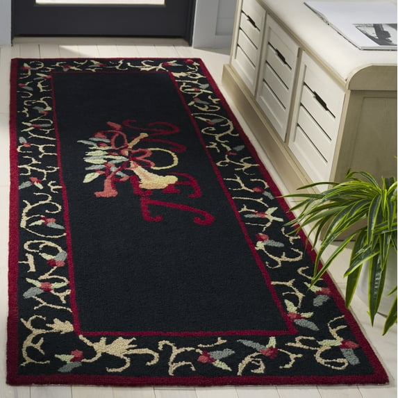 Safavieh Chelsea Festive Bordered Runner Rug, Black, 2'6" x 6'