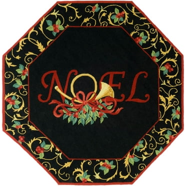 SAFAVIEH Chelsea Festive Bordered Area Rug, Black, 6' x 6' Round