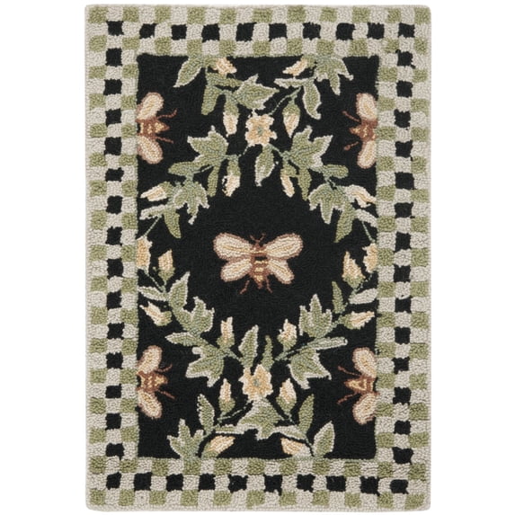 SAFAVIEH Chelsea Collection HK55B Hand-hooked Black Rug