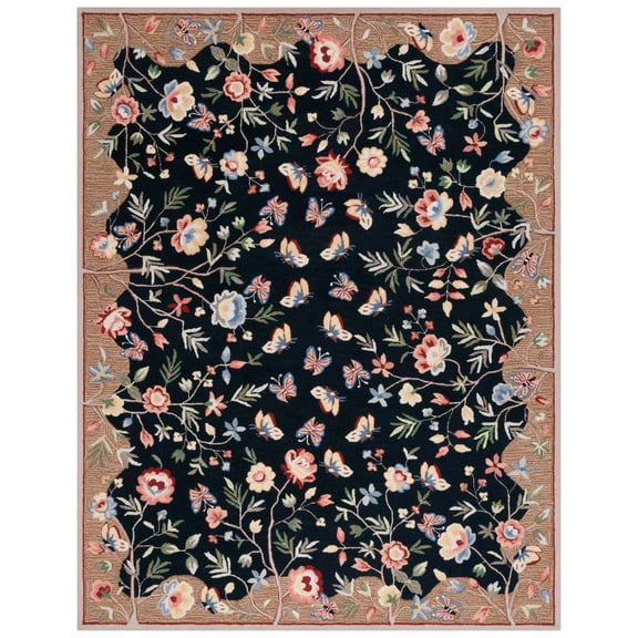 SAFAVIEH Chelsea Cordelia Floral Area Rug, Black/Brown, 8' x 10'