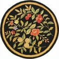 thumbnail image 1 of SAFAVIEH Chelsea Dania Floral Wool Area Rug, Black, 4' x 4' Round, 1 of 10
