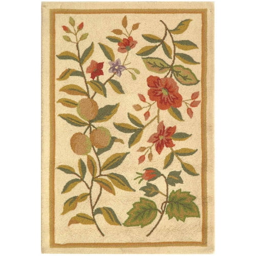 SAFAVIEH Chelsea Dania Floral Wool Area Rug, Ivory, 1'8" x 2'6"