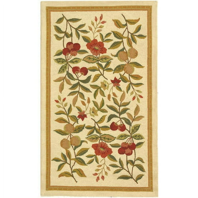 SAFAVIEH Chelsea Dania Floral Wool Area Rug, Ivory, 5'3" x 8'3"