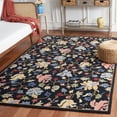 thumbnail image 1 of Safavieh Chelsea Daria Floral Area Rug, Black/Red, 6' x 6' Square, 1 of 11