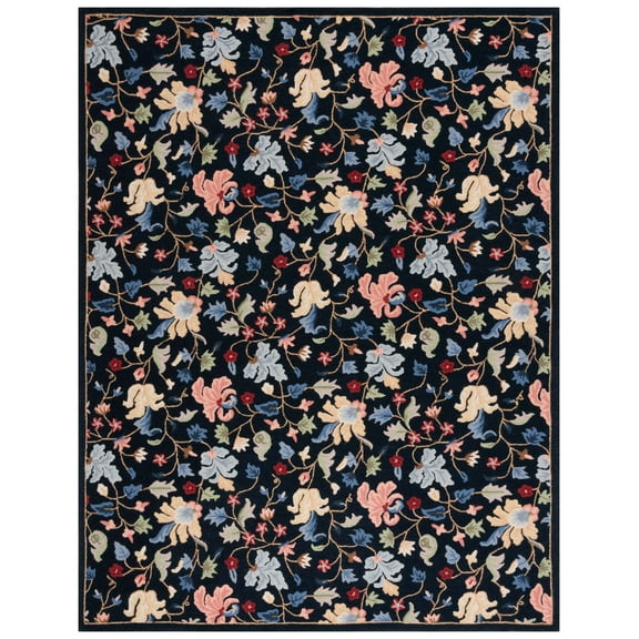 SAFAVIEH Chelsea Daria Floral Area Rug, Black/Red, 8' x 10'
