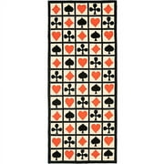 SAFAVIEH Chelsea Decker Poker Lovers Wool Runner Rug, Ivory, 2'6" x 6'