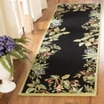 thumbnail image 1 of Safavieh Chelsea Deloris Bordered Wool Runner Rug, Black/Green, 2'6" x 12', 1 of 8