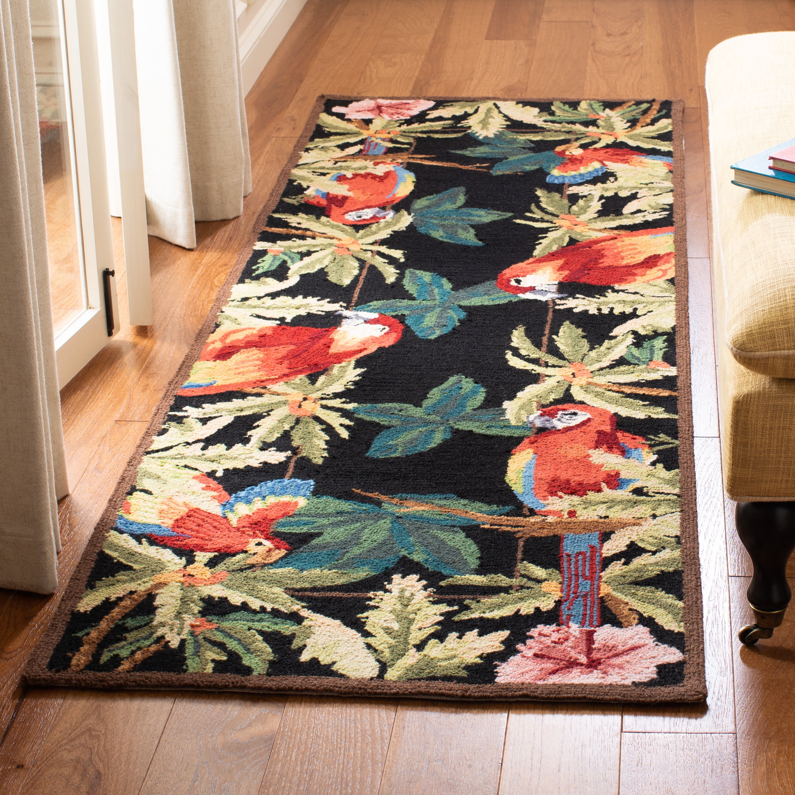 Safavieh Chelsea Dewayne Bordered Wool Runner Rug, Black, 2'6" x 12'