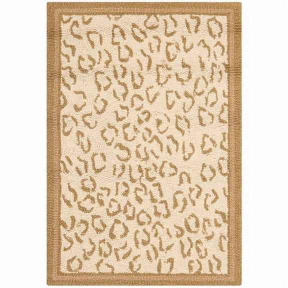 SAFAVIEH Chelsea Doriane Geometric Borders Wool Area Rug, Ivory, 8'9" x 11'9"