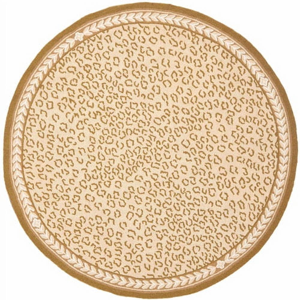 Ivory Tufted Handmade Reversible Wool Round Rug, 8' x 8'