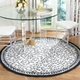 thumbnail image 1 of Safavieh Chelsea Doriane Bordered Wool Area Rug, White/Black, 3' x 3' Round, 1 of 10