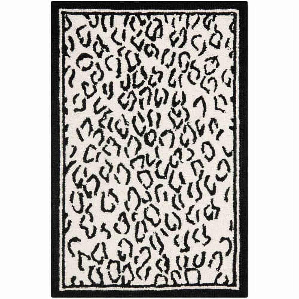 Chelsea White and Black Hand-Knotted Wool Area Rug
